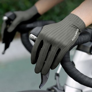 Rękawiczki rowerowe Rockbros oddychające, pełne, rozmiar: L - zielone
