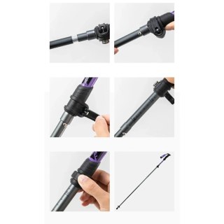 Kijek trekkingowy Qunature nordic walking aluminiowy 110 - 130 cm 1 szt. - fioletowy