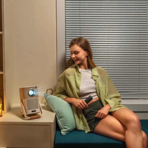 Projektor multimedialny Yaber T2 Plus LCD FullHD 1080p z głośnikami JBL - beżowy
