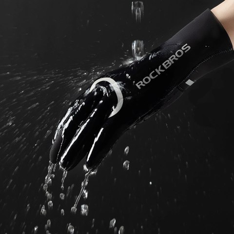 Rękawiczki rowerowe Rockbros pełne, wodoodporne, rozmiar: L/XL - czarne Rękawiczki rowerowe Rockbros pełne, wodoodporne, rozmiar: L/XL - czarne