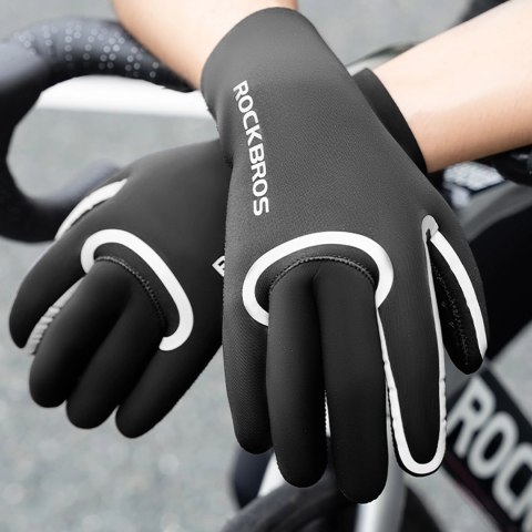 Rękawiczki rowerowe Rockbros pełne, wodoodporne, rozmiar: L/XL - czarne Rękawiczki rowerowe Rockbros pełne, wodoodporne, rozmiar: L/XL - czarne