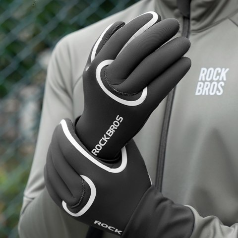 Rękawiczki rowerowe Rockbros pełne, wodoodporne, rozmiar: L/XL - czarne Rękawiczki rowerowe Rockbros pełne, wodoodporne, rozmiar: L/XL - czarne