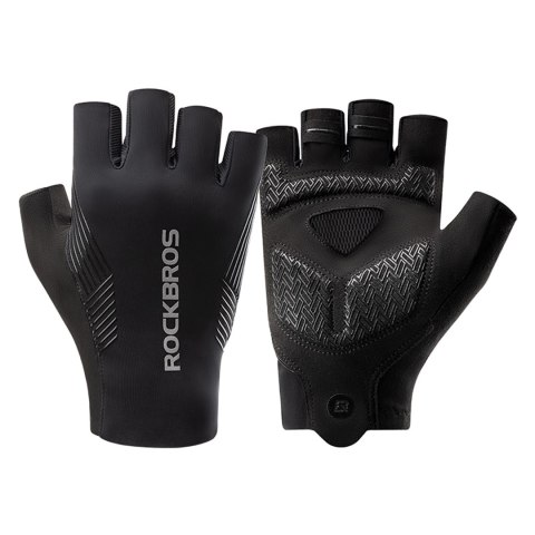Rękawiczki rowerowe Rockbros wiosna/lato/jesień, krótkie palce, rozmiar: XL - czarne Rękawiczki rowerowe Rockbros wiosna/lato/jesień, krótkie palce, rozmiar: XL - czarne
