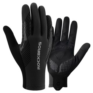 Rękawiczki rowerowe Rockbros wiosna/lato/jesień, pełne, rozmiar: XL- czarne