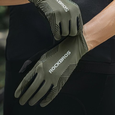 Rękawiczki rowerowe Rockbros wiosna/lato/jesień, pełne, rozmiar: XL - zielone Rękawiczki rowerowe Rockbros wiosna/lato/jesień, pełne, rozmiar: XL - zielone
