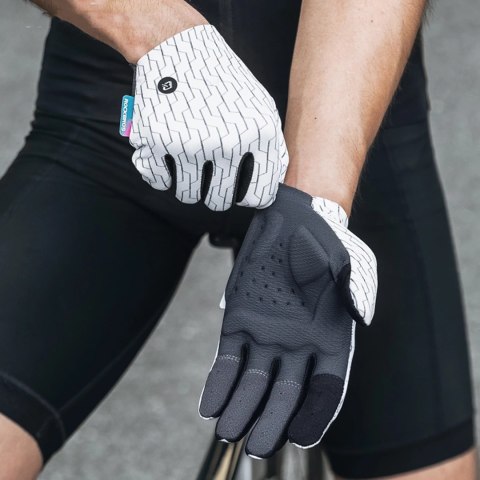 Rękawiczki sportowe Rockbros pełne wiosenno-letnie rozmiar L - biało-czarne Rękawiczki sportowe Rockbros pełne wiosenno-letnie rozmiar L - biało-czarne