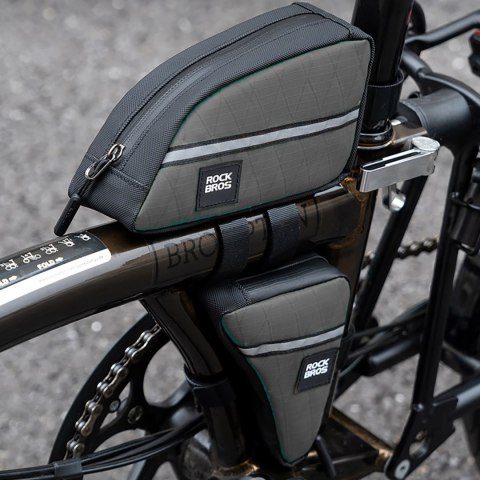 Torba trójkątna Rockbros na ramę rowerową 0,8l - brązowa
