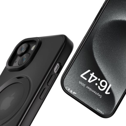 Etui Tech-Protect MagRing MagSafe na iPhone 16e - czarny mat Etui Tech-Protect MagRing MagSafe na iPhone 16e - czarny mat