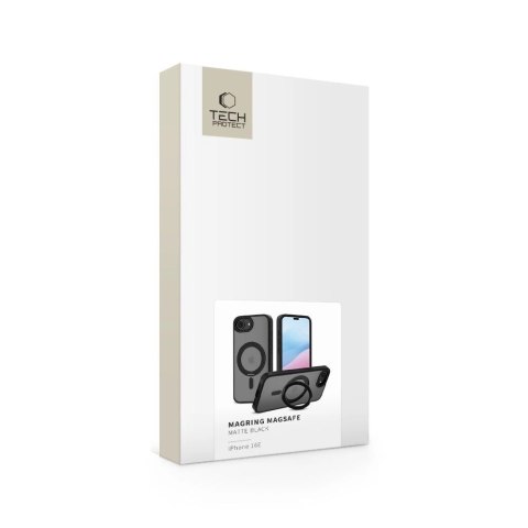 Etui Tech-Protect MagRing MagSafe na iPhone 16e - czarny mat Etui Tech-Protect MagRing MagSafe na iPhone 16e - czarny mat