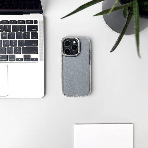 Etui brokatowe Glitter Case na iPhone 16e - przezroczyste
