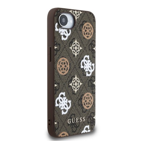 Etui Guess PU 4G Peony z MagSafe na iPhone 16e - brązowe