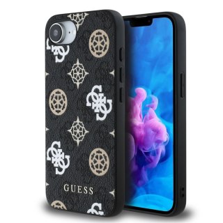Etui Guess PU 4G Peony z MagSafe na iPhone 16e - czarne