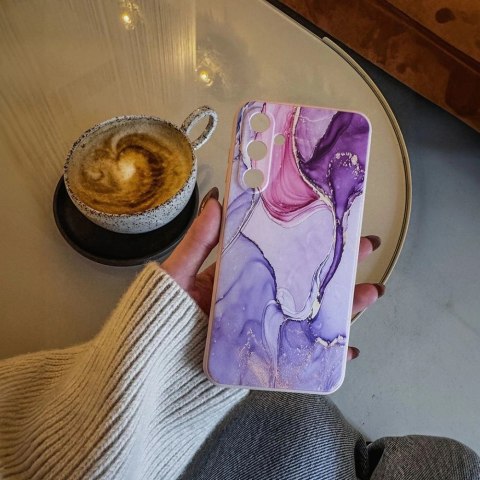 Etui Tech-Protect Icon na Samsung Galaxy A56 5G - marmurowo - różowe