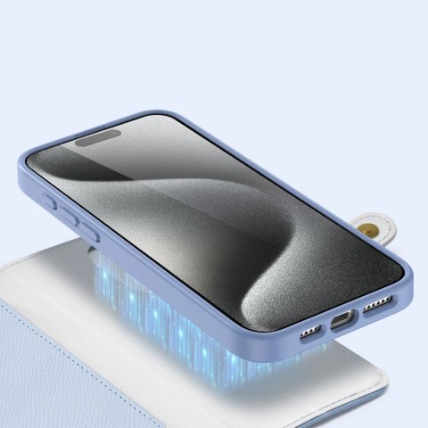 Etui skórzane Dux Ducis Lawa na iPhone 15 - niebieskie Etui skórzane Dux Ducis Lawa na iPhone 15 - niebieskie