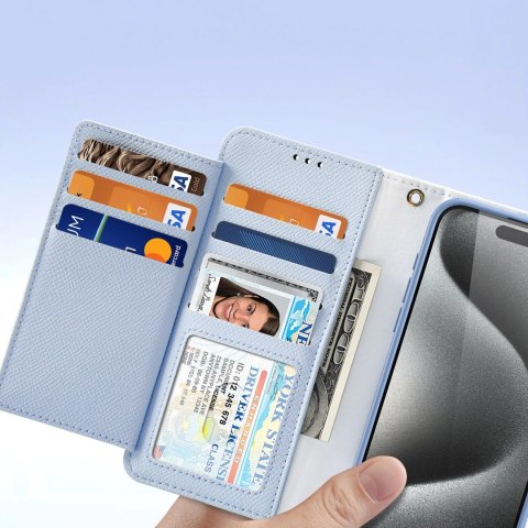 Etui skórzane Dux Ducis Lawa na iPhone 15 - niebieskie Etui skórzane Dux Ducis Lawa na iPhone 15 - niebieskie