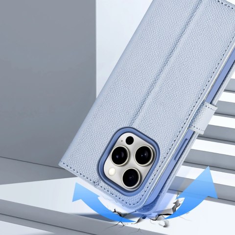Etui skórzane Dux Ducis Lawa na iPhone 15 - niebieskie Etui skórzane Dux Ducis Lawa na iPhone 15 - niebieskie