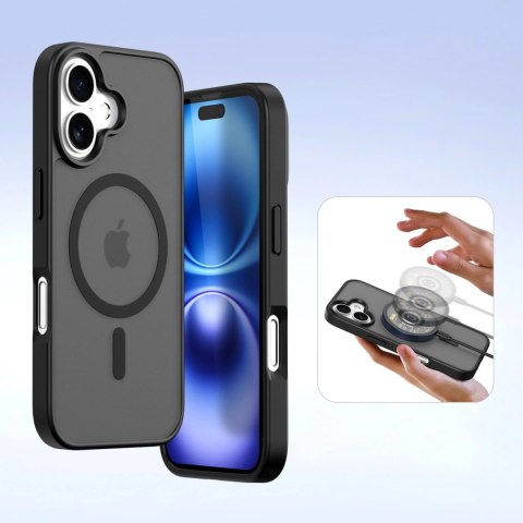 Etui skórzane Dux Ducis Lawa na iPhone 16 - czarne