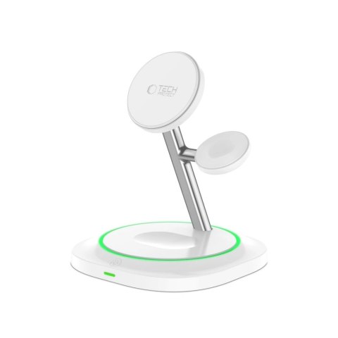 Ładowarka indukcyjna Tech-Protect QI15W-A46 3w1 Magnetic MagSafe - biała Ładowarka indukcyjna Tech-Protect QI15W-A46 3w1 Magnetic MagSafe - biała