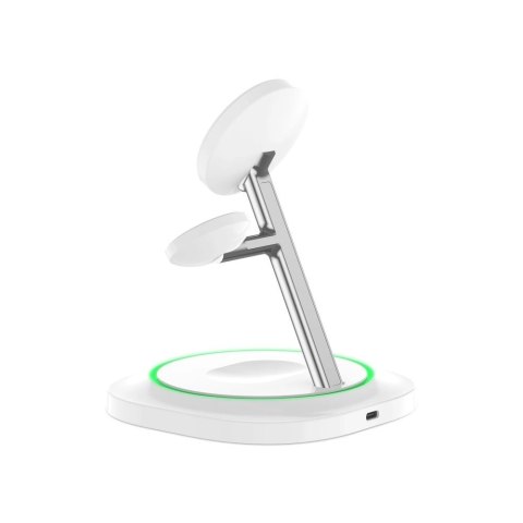Ładowarka indukcyjna Tech-Protect QI15W-A46 3w1 Magnetic MagSafe - biała Ładowarka indukcyjna Tech-Protect QI15W-A46 3w1 Magnetic MagSafe - biała