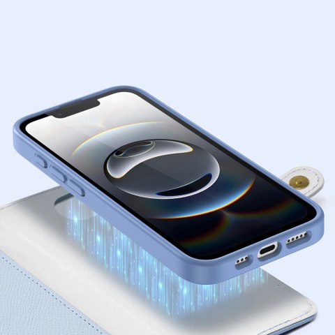 Etui skórzane Dux Ducis Lawa na iPhone 16e z odłączanym portfelem magnetycznym - błękitne Etui skórzane Dux Ducis Lawa na iPhone 16e z odłączanym portfelem magnetycznym - błękitne