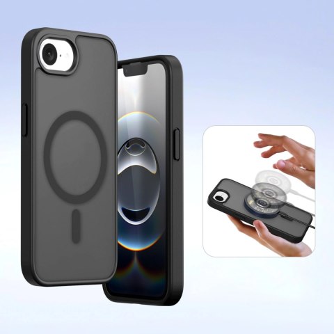 Etui skórzane Dux Ducis Lawa na iPhone 16e z odłączanym portfelem magnetycznym - czarne Etui skórzane Dux Ducis Lawa na iPhone 16e z odłączanym portfelem magnetycznym - czarne
