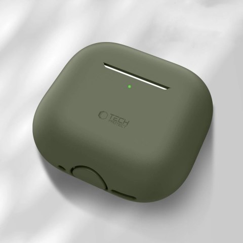 Etui Tech-Protect Silicone na Apple AirPods 4 - oliwkowe