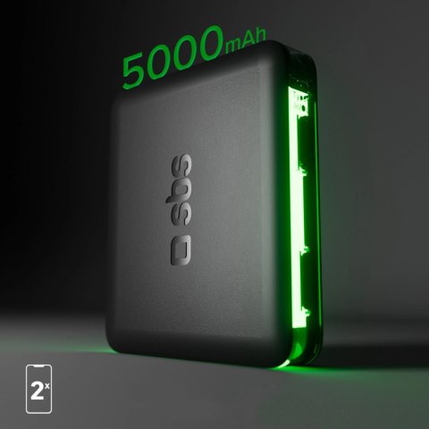 Powerbank SBS NanoTube 5000 mAh High-Density - czarny Powerbank SBS NanoTube 5000 mAh High-Density - czarny