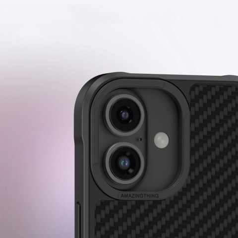 Etui pancerne AMAZINGTHING Titan Max Case z włóknami aramidowymi 1500D do iPhone 16 Plus - czarne