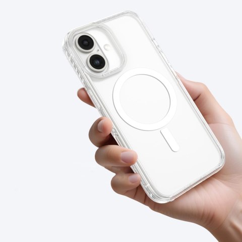 Etui silikonowe AMAZINGTHING Titan Pro Mag Case z pierścieniem magnetycznym do iPhone 16 Plus - przezroczyste