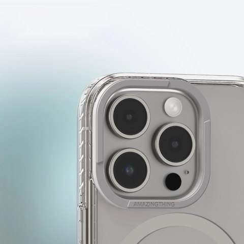Etui silikonowe AMAZINGTHING Titan Pro Mag Case z pierścieniem magnetycznym do iPhone 16 Pro Max - szare