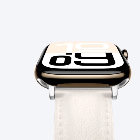 Skórzany pasek AMAZINGTHING Class Band do Apple Watch 45 / 46 / 49 mm - jasnobeżowy