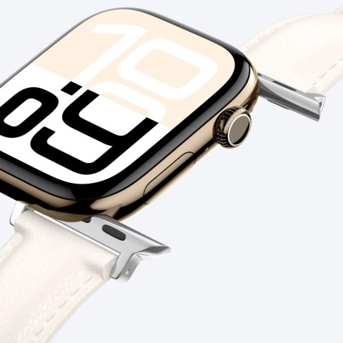 Skórzany pasek AMAZINGTHING Class Band do Apple Watch 45 / 46 / 49 mm - jasnobeżowy