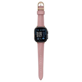 Skórzany pasek AMAZINGTHING Class Band do Apple Watch 45 / 46 / 49 mm - różowy