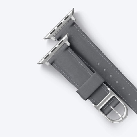 Skórzany pasek AMAZINGTHING Class Band do Apple Watch 45 / 46 / 49 mm - szary