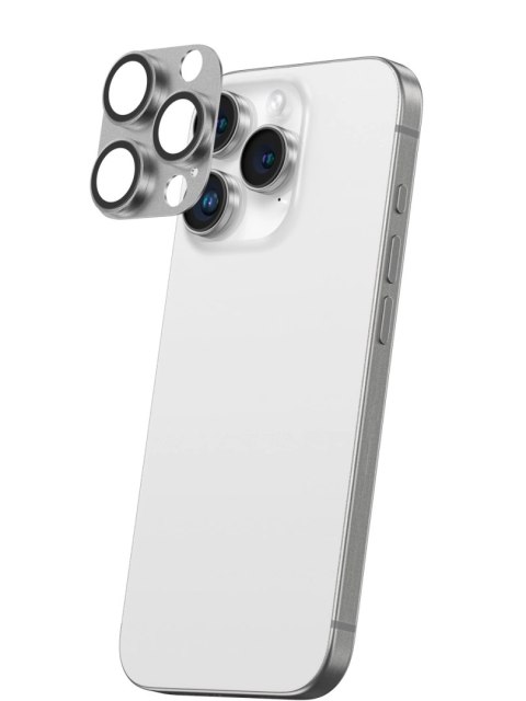 Szkło hartowane AMAZINGTHING Aviation-Grade Alloy Lens na wyspę aparatu do iPhone 16 Pro / 16 Pro Max - szare