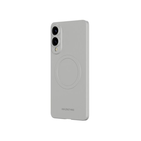 Etui silikonowe AMAZINGTHING Minimal Air Case z pierścieniem magnetycznym do Samsung Galaxy S25 Edge - szare