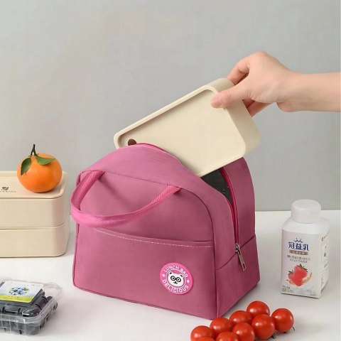 Torba termiczna izolacyjna typu lunch box RC-K-1079 różowa Torba termiczna izolacyjna typu lunch box RC-K-1079 różowa