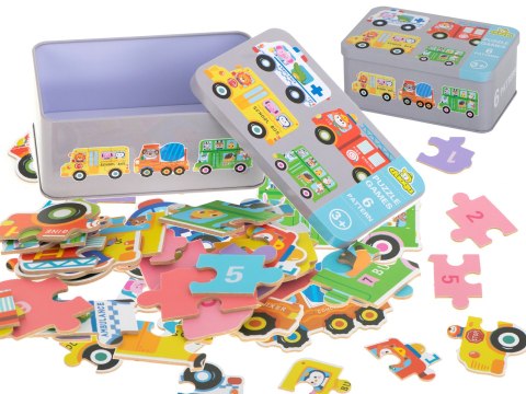 Puzzle w puszce pojazdy 30 puzzli Puzzle w puszce pojazdy 30 puzzli