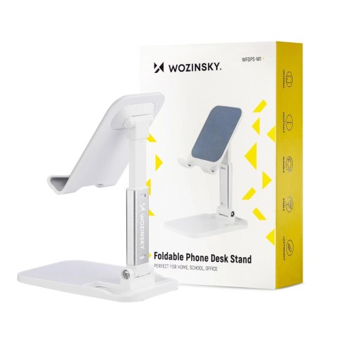 Wozinsky stojak na telefon na biurko stojak na tablet składany biały (WFDPS-W1)
