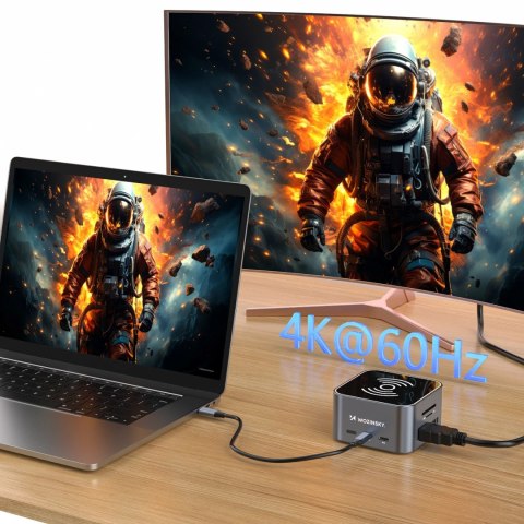 Hub USB-C 12 w 1 Wozinsky WHBC09Y8S wielofunkcyjny,z funkcją ładowania bezprzewodowego, aluminiowy, z kablem 15 cm - szary Hub USB-C 12 w 1 Wozinsky WHBC09Y8S wielofunkcyjny,z funkcją ładowania bezprzewodowego, aluminiowy, z kablem 15 cm - szary
