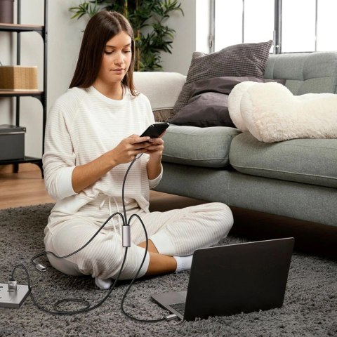 Kabel Tech-Protect UltraBoost 3w1 USB-A - Lightning / USB-C / micro USB 3.5A 1m - szary