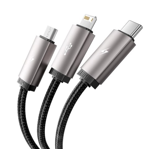 Kabel Tech-Protect UltraBoost 3w1 USB-A - Lightning / USB-C / micro USB 3.5A 1m - szary