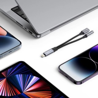 Kabel Tech-Protect UltraBoost Lightning (męski) / mini jack 3.5mm (żeński) - Lightning (żeński) - czarny