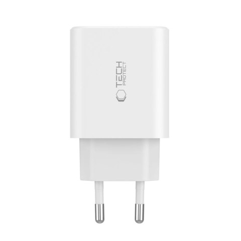 Ładowarka Tech-Protect NC30W sieciowa 2x USB-C PD 30W / USB-A QC 3.0 - biała Ładowarka Tech-Protect NC30W sieciowa 2x USB-C PD 30W / USB-A QC 3.0 - biała