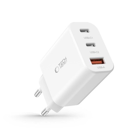 Ładowarka Tech-Protect NC30W sieciowa 2x USB-C PD 30W / USB-A QC 3.0 - biała Ładowarka Tech-Protect NC30W sieciowa 2x USB-C PD 30W / USB-A QC 3.0 - biała