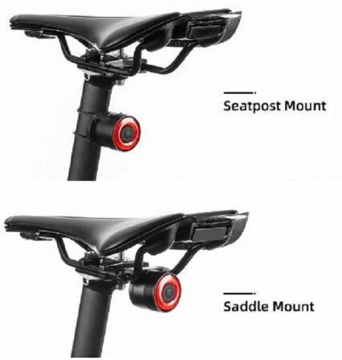 Lampa rowerowa Rockbros Q3 tylna z inteligentnym systemem stop - czarna