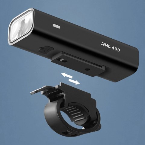 Lampka rowerowa przednia Rockbros 24310006001 400 lm + kabel micro USB - USB-A - czarna Lampka rowerowa przednia Rockbros 24310006001 400 lm + kabel micro USB - USB-A - czarna