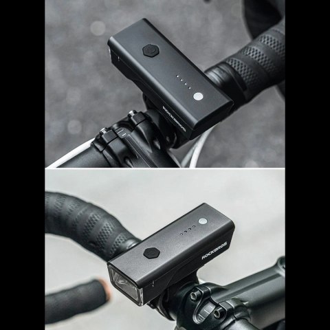 Lampka rowerowa przednia Rockbros 24510003001 260 lm + kabel USB-C - USB-A - czarna Lampka rowerowa przednia Rockbros 24510003001 260 lm + kabel USB-C - USB-A - czarna