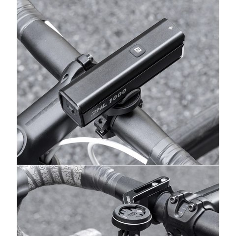 Lampka rowerowa przednia Rockbros 24610002001 1000 lm + kabel USB-C - USB-A - czarna Lampka rowerowa przednia Rockbros 24610002001 1000 lm + kabel USB-C - USB-A - czarna