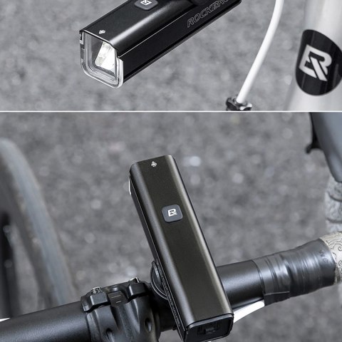Lampka rowerowa przednia Rockbros 24610002001 1000 lm + kabel USB-C - USB-A - czarna Lampka rowerowa przednia Rockbros 24610002001 1000 lm + kabel USB-C - USB-A - czarna